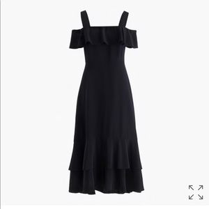 Jcrew cold shoulder silk dress